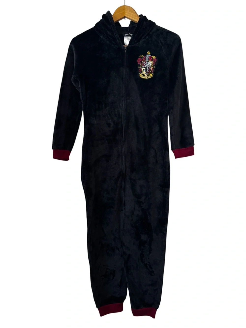 Harry Potter Kids' Hooded One-Piece Hogwarts Houses Pajama Onesie Gryffindor